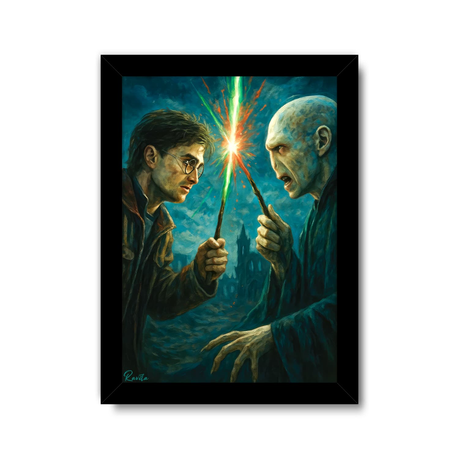 تابلو تکی راویتا طرح نبرد هری پاتر و لرد ولدمورت – The Battle of Harry Potter and Lord Voldemort کد 3849