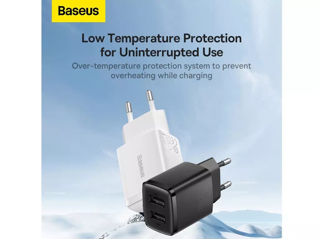 شارژر دیواری یواسبی 10.5 وات بیسوس Baseus Compact Charger 2U EU CCXJ010201 — تصویر ۱۱