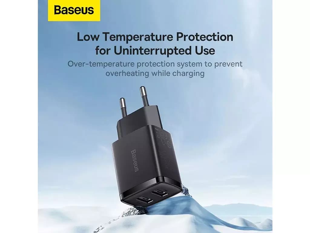 شارژر دیواری یواسبی 10.5 وات بیسوس Baseus Compact Charger 2U EU CCXJ010201 — تصویر ۵