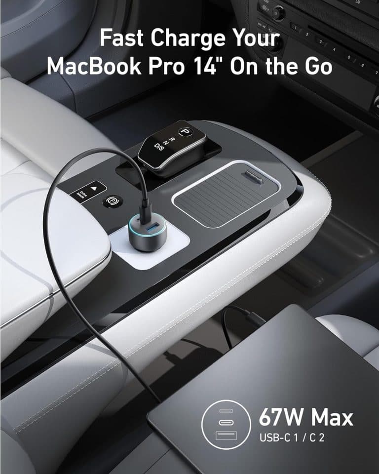 شارژر فندکی انکر Anker USB-C 335 Car Charger 67W Compact 3-Port – مدل A2736 — تصویر ۵