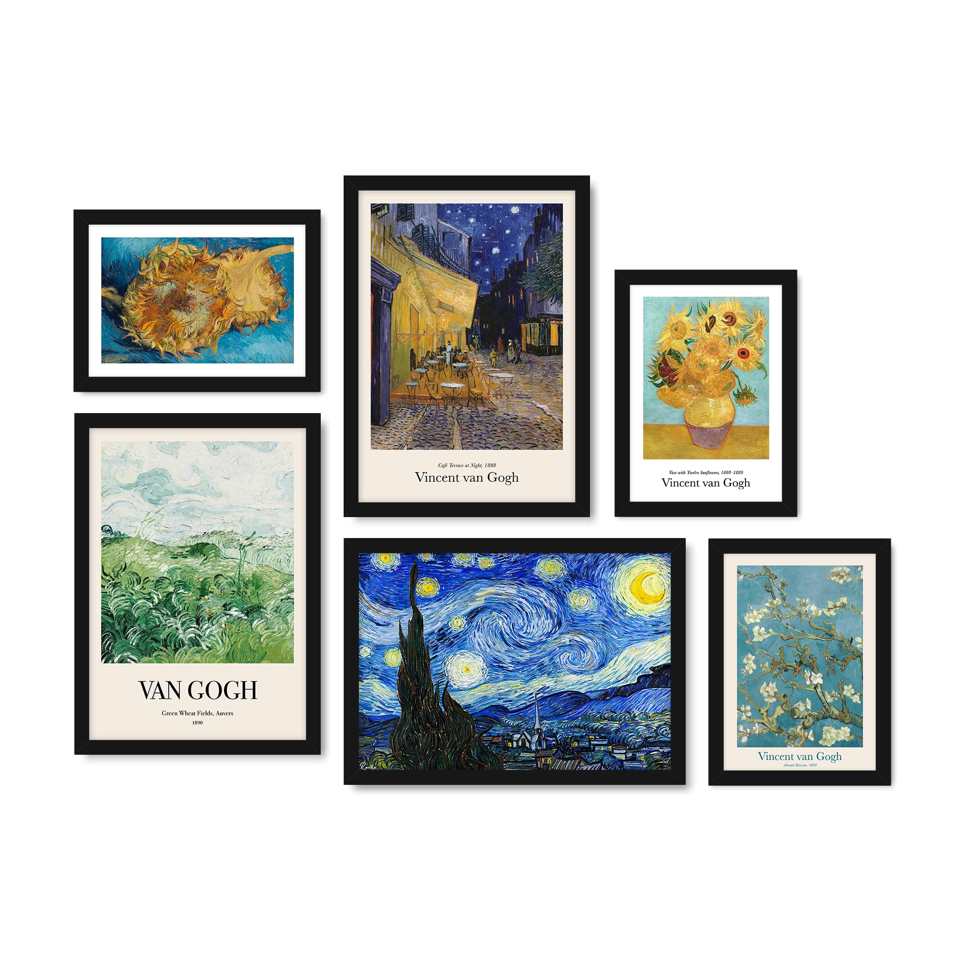 ست ۶ تکه تابلو دکوراتیو ون گوک – Van Gogh | طرح T-500 — تصویر ۲