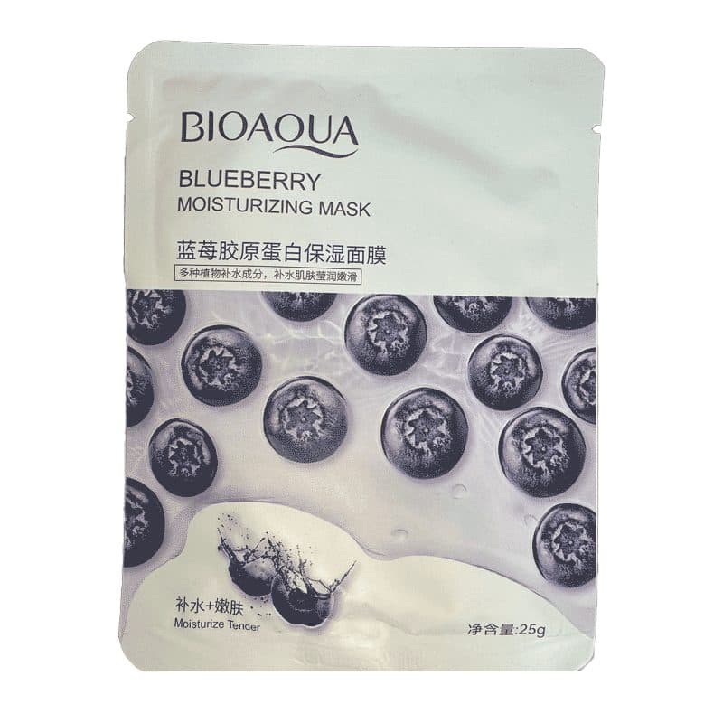 ماسک ورقه ای صورت بایو آکوا مدل بلوبری BIOAQUA وزن 25 گرم