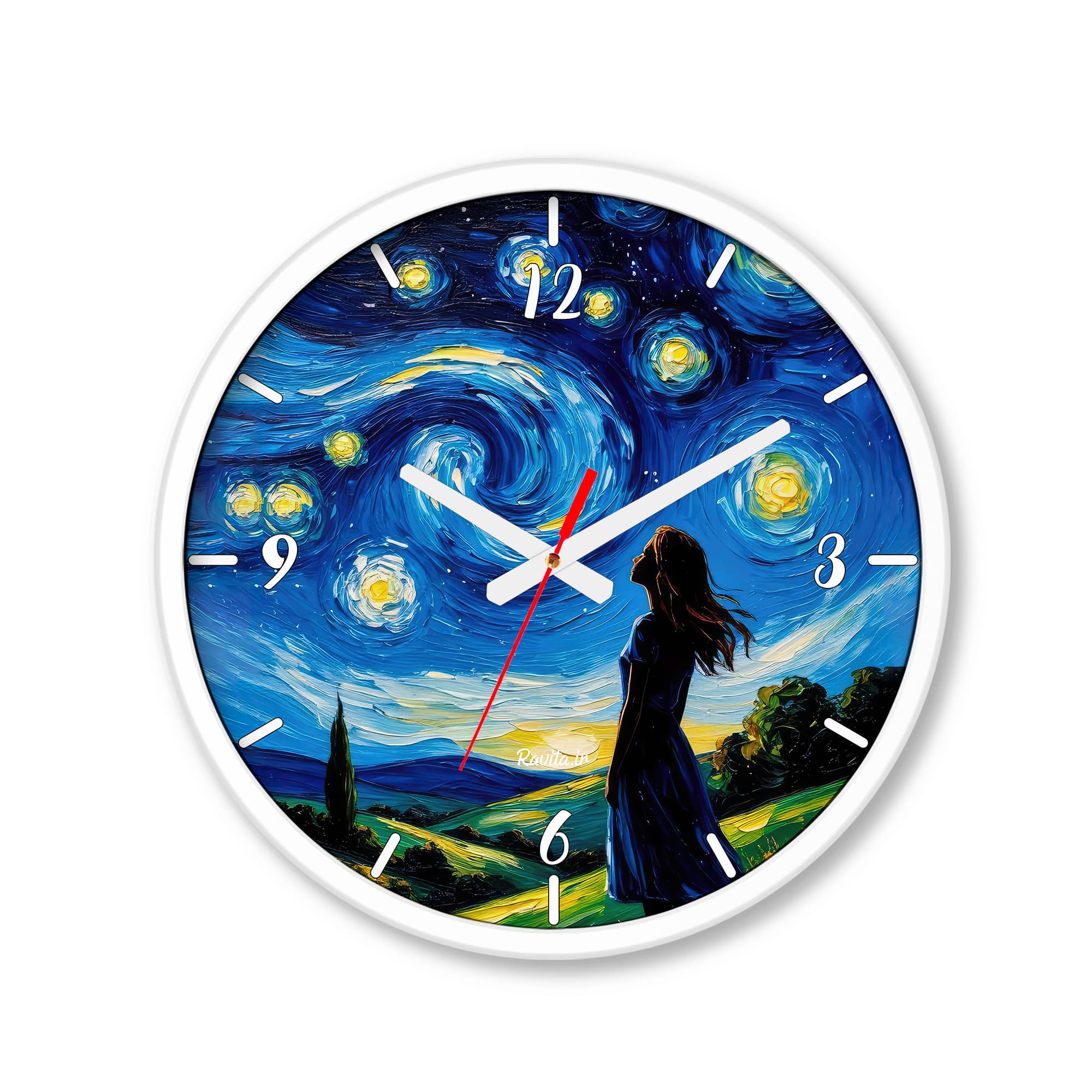 ساعت رومیزی دیواری راویتا طرح نقاشی سبک ون گوک – van gogh کد 3841 — تصویر ۵