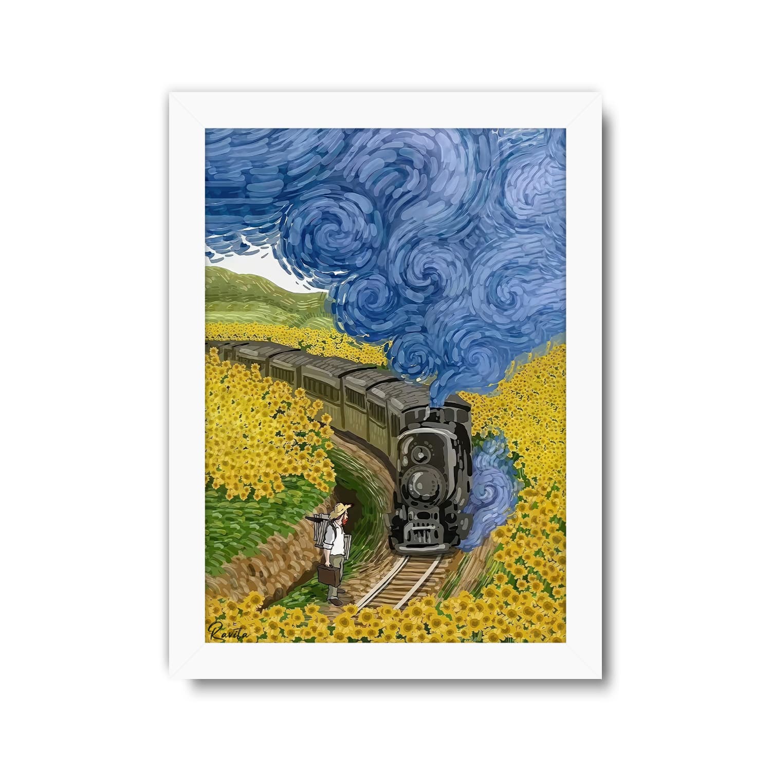 تابلو تکی راویتا طرح نقاشی سبک ون گوک – van gogh کد 3840 — تصویر ۳