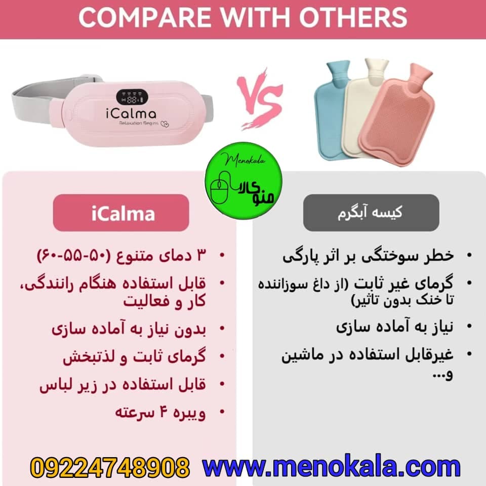 کمربند حرارتی قاعدگی اصل iCalma مدل iCalma Heat – تسکین درد، سبک — تصویر ۲