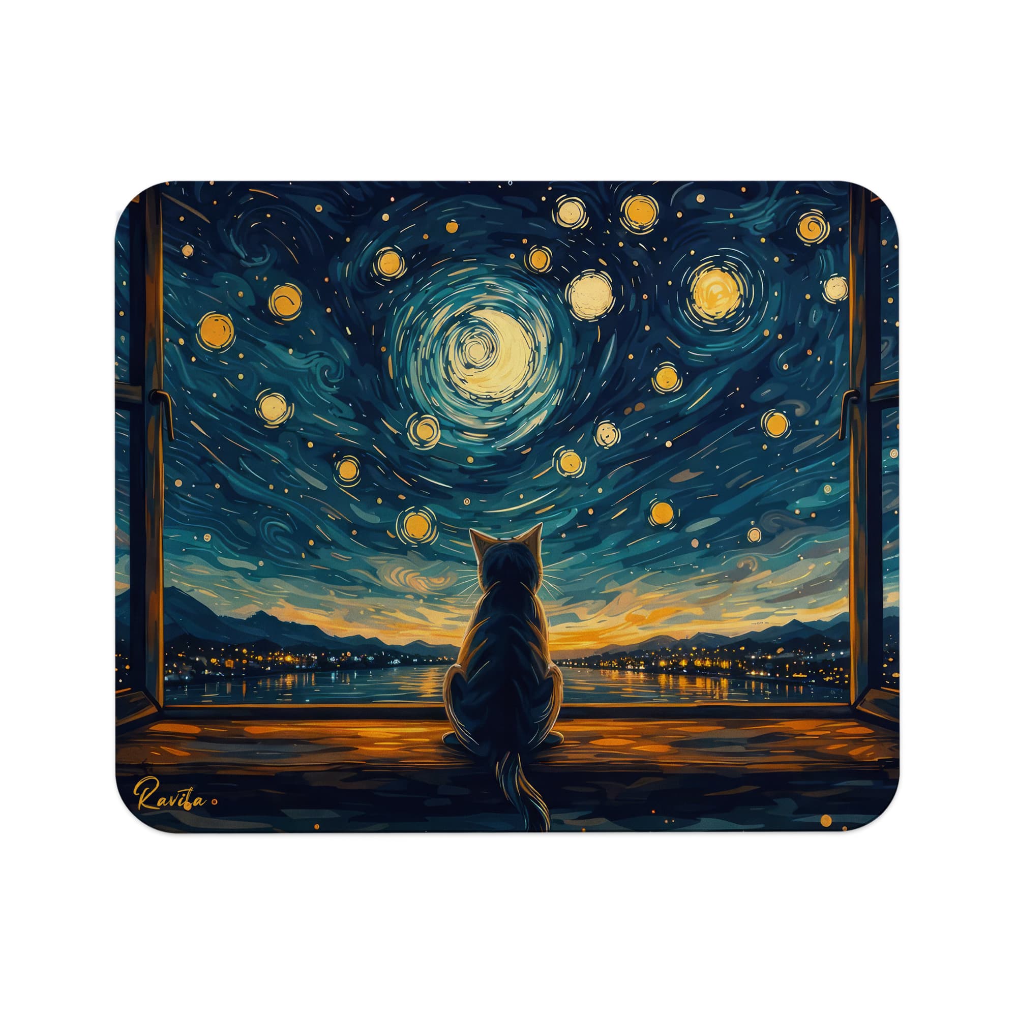 پدماوس راویتا طرح گربه به سبک ون گوک – Van Gogh کد 3836 — تصویر ۶