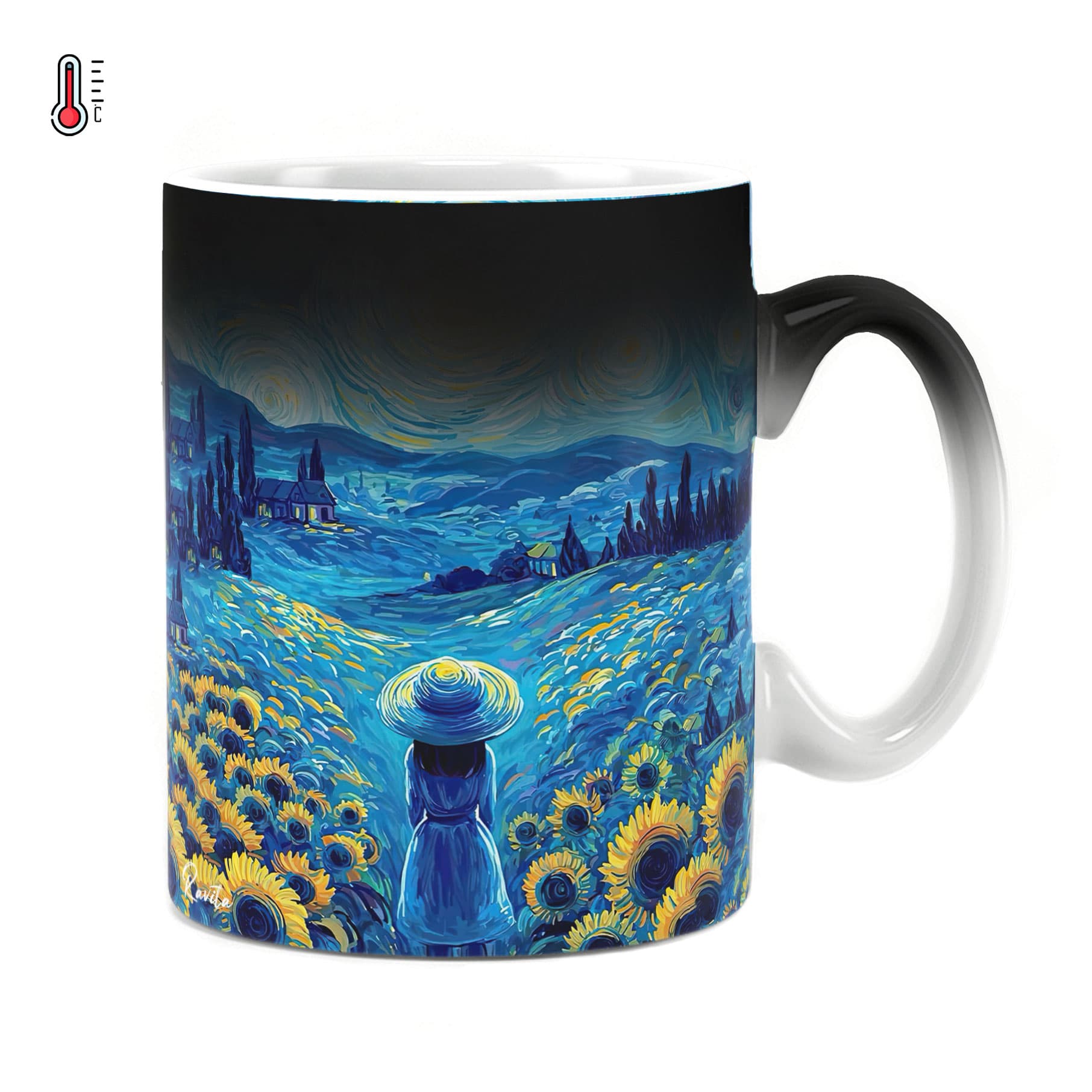 ماگ حرارتی راویتا طرح دختری در مزرعه به سبک ون گوک – Van Gogh کد 3832