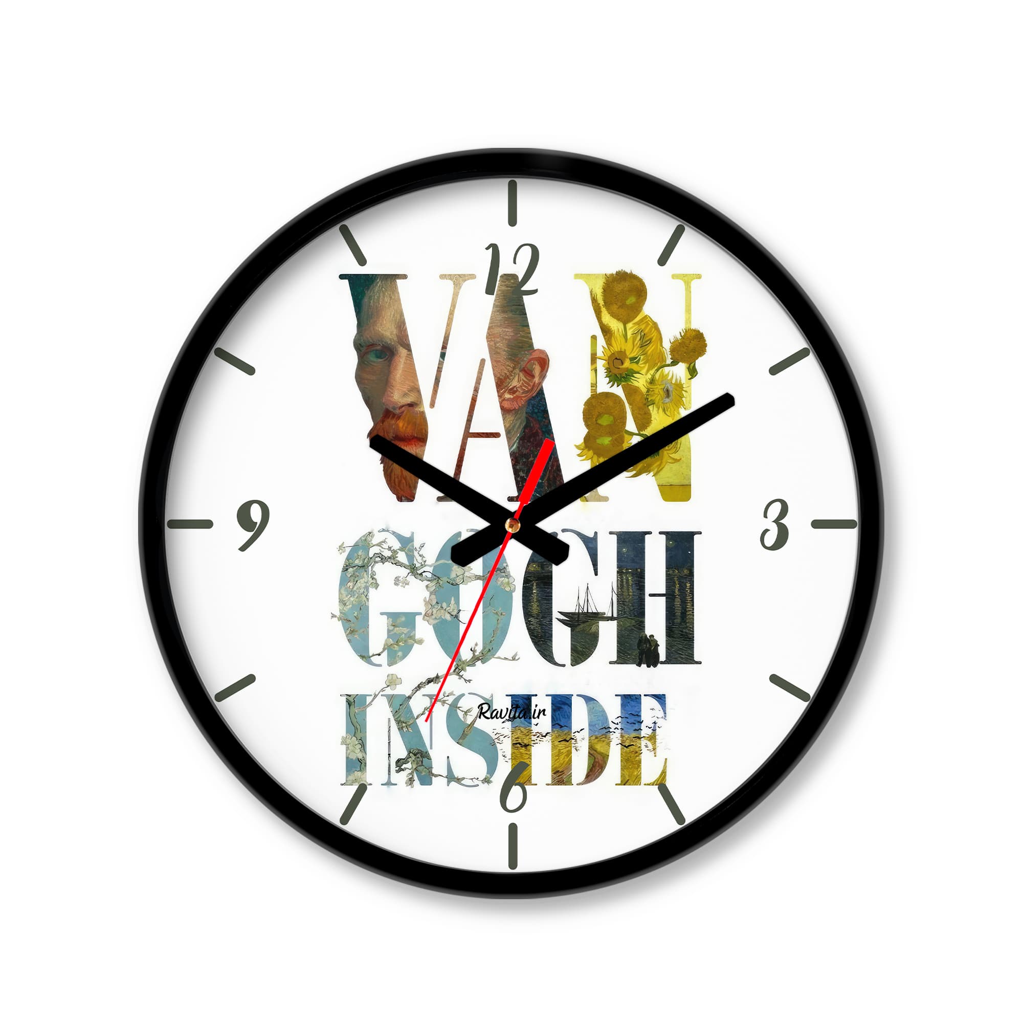 ساعت رومیزی دیواری راویتا طرح نقاشی سبک ون گوک – van gogh کد 3831 — تصویر ۵