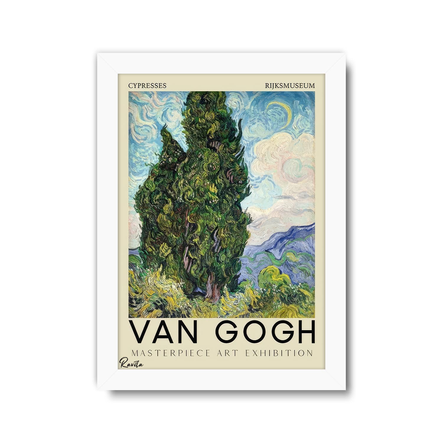 تابلو تکی راویتا طرح نقاشی سبک ون گوک – van gogh کد 3830 — تصویر ۳