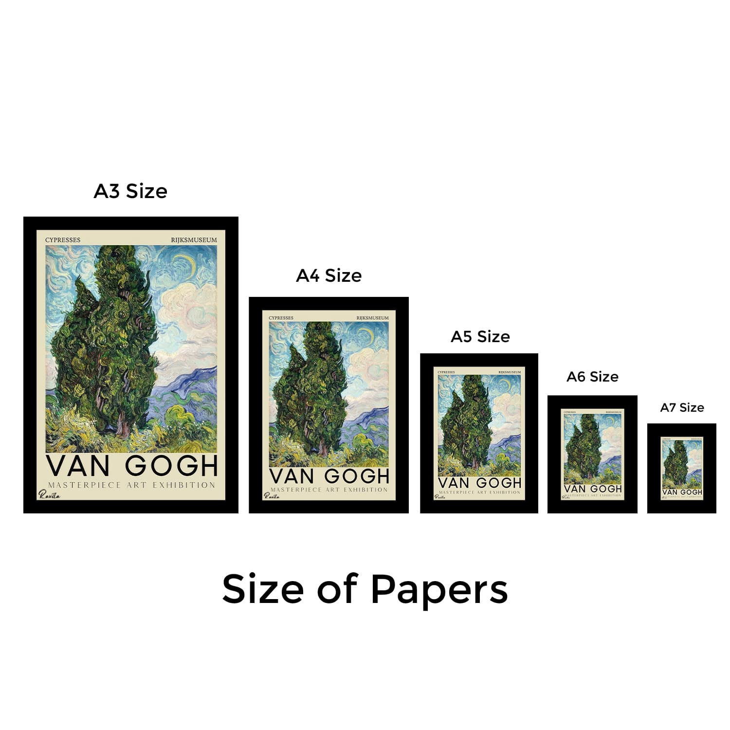 تابلو تکی راویتا طرح نقاشی سبک ون گوک – van gogh کد 3830 — تصویر ۴
