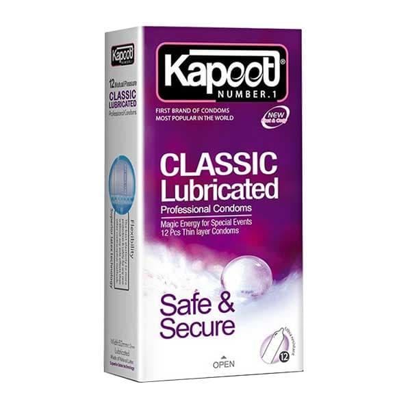 کاندوم کلاسیک و روان کاپوت مدل CLASSIC LUBRICATED بسته 12 عددی