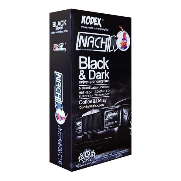 کاندوم مشکی تاخیری کدکس مدل BLACK & DARK بسته 12 عددی