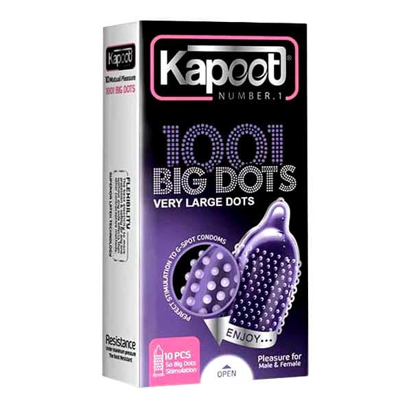 کاندوم خاردار درشت کاپوت مدل big dots بسته 10 عددی — تصویر ۵