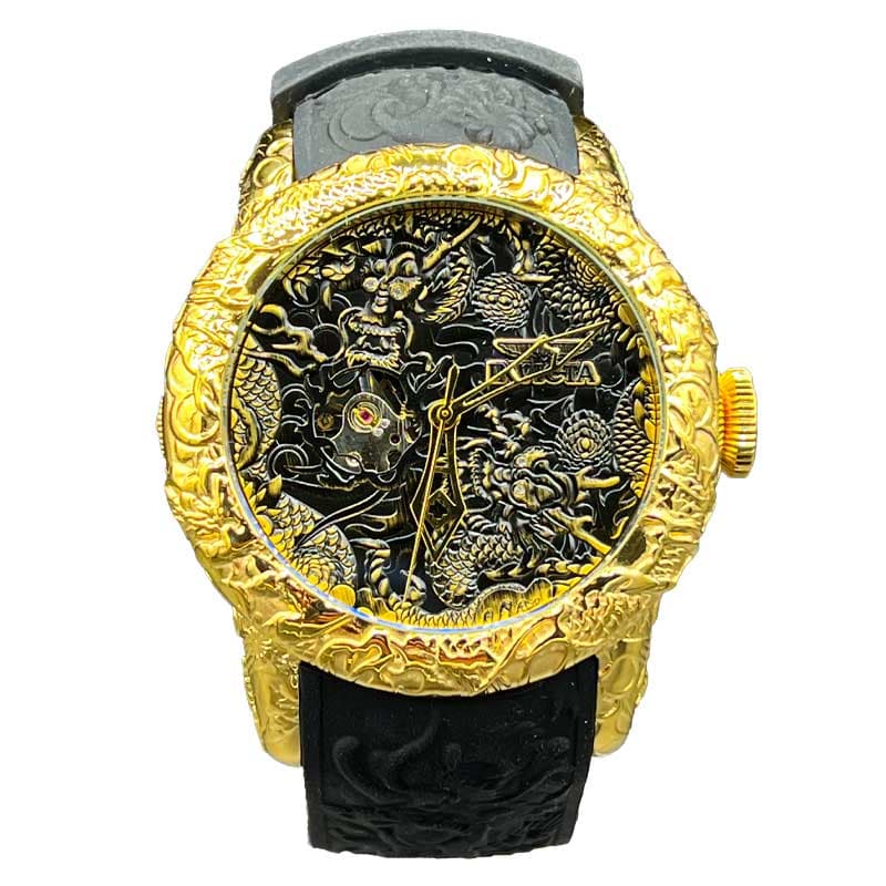 ساعت مچی اینویکتا یاکوزا مردانه بند رابر قاب طلایی Invicta Yakuza 6532 — تصویر ۵