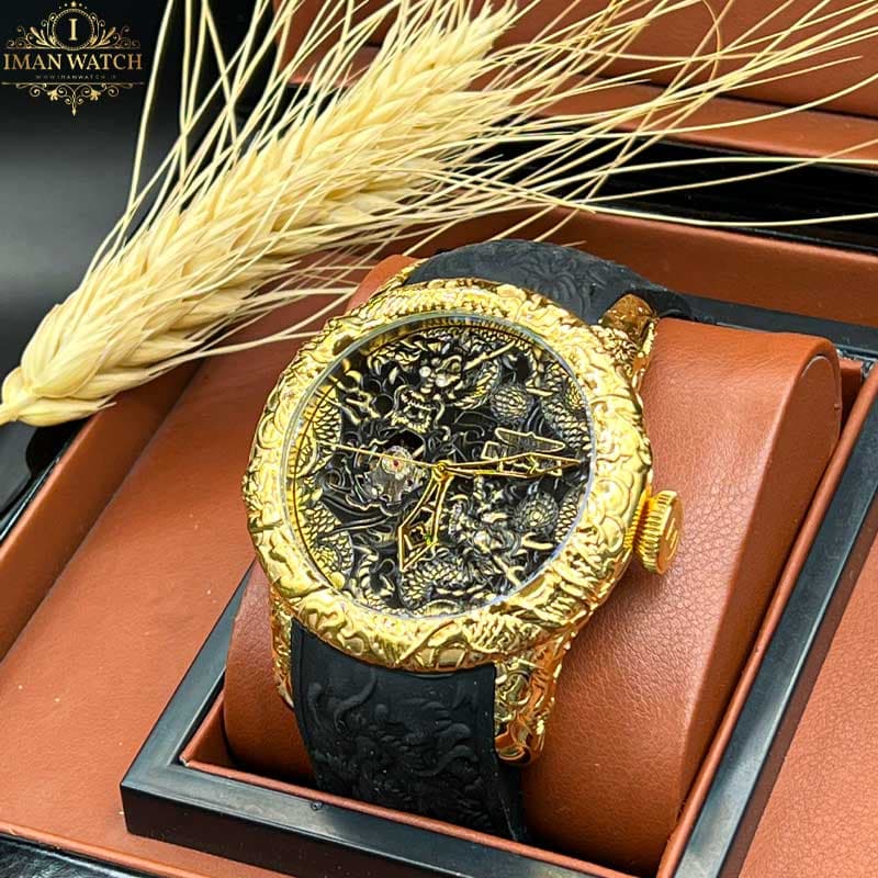 ساعت مچی اینویکتا یاکوزا مردانه بند رابر قاب طلایی Invicta Yakuza 6532 — تصویر ۲