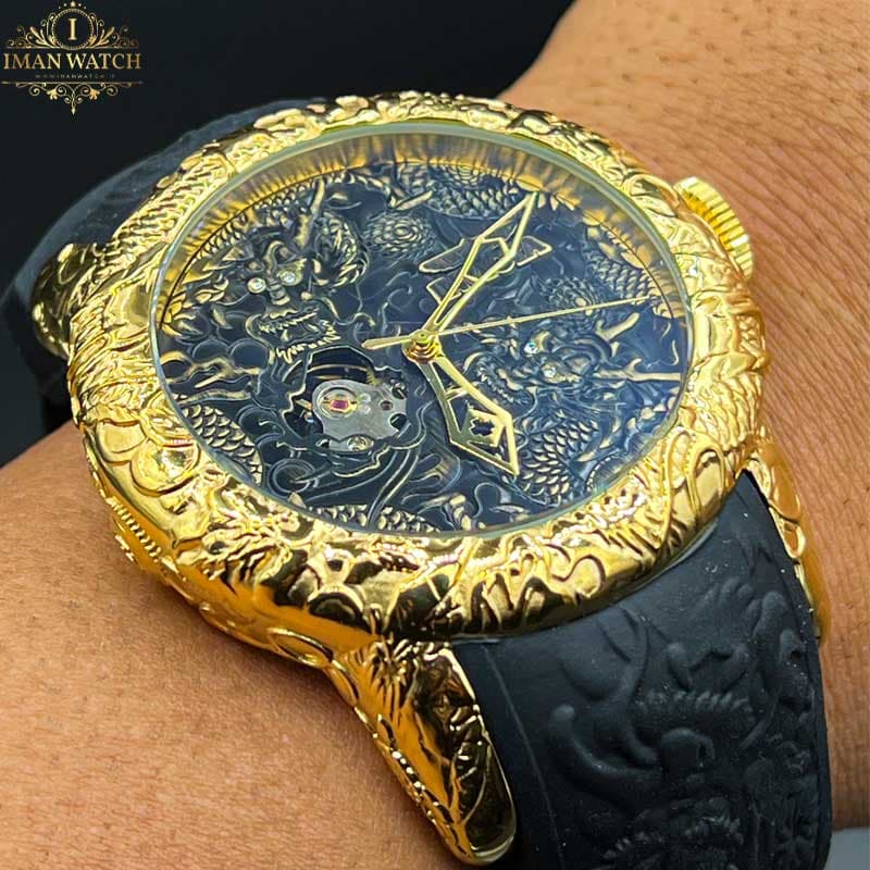 ساعت مچی اینویکتا یاکوزا مردانه بند رابر قاب طلایی Invicta Yakuza 6532 — تصویر ۳