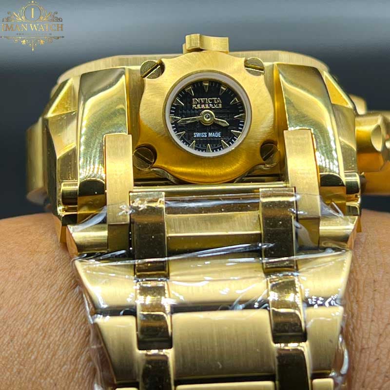 ساعت مچی اینویکتا زئوس مردانه کرنوگراف طلایی صفحه مشکی Invicta Zeus 6532 — تصویر ۹