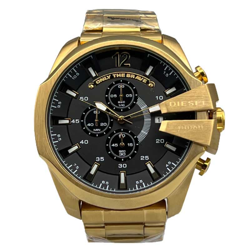 ساعت مچی دیزل شاخدار صفحه مشکی بند طلایی WATCH DIESEL DZ4960 — تصویر ۴