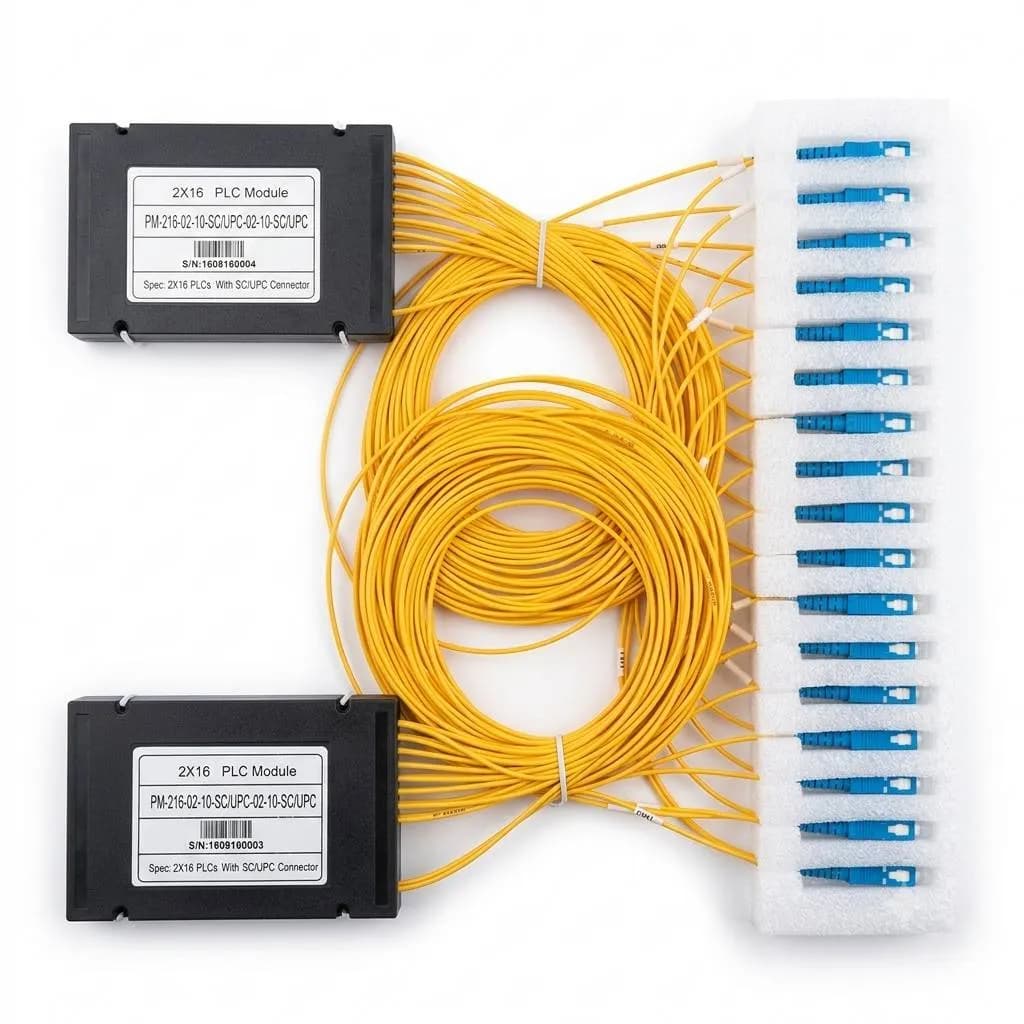 اسپلیتر فیبر نوری 2 به 16 ماژولار (PLC Splitter 2×16) سینگل مود با کانکتور SC/UPC — تصویر ۲
