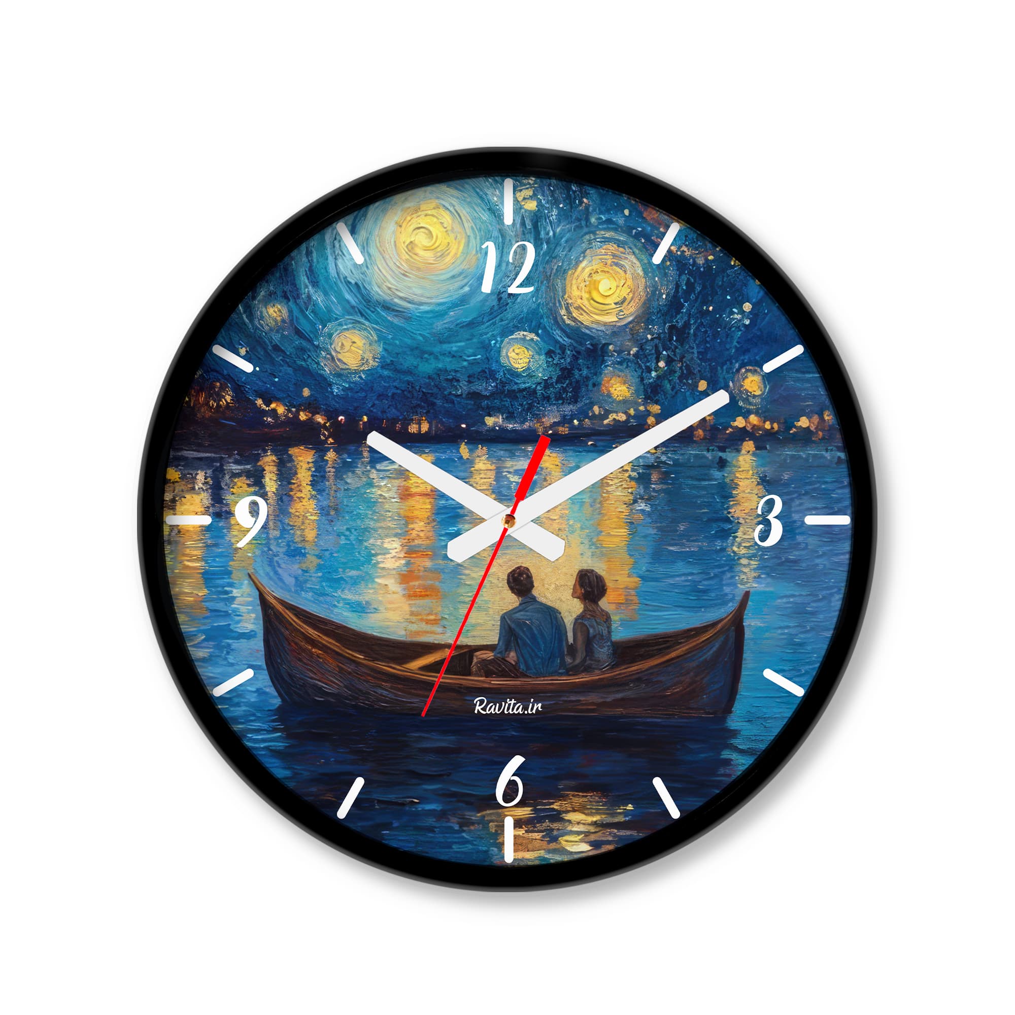 ساعت رومیزی دیواری راویتا طرح عاشقانه ونگوک – Van Gogh Love کد 3820 — تصویر ۴