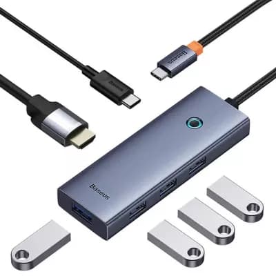 هاب USB-C ۶ پورت باسئوس مدل UltraJoy Series مدل BS-B00052807813-00