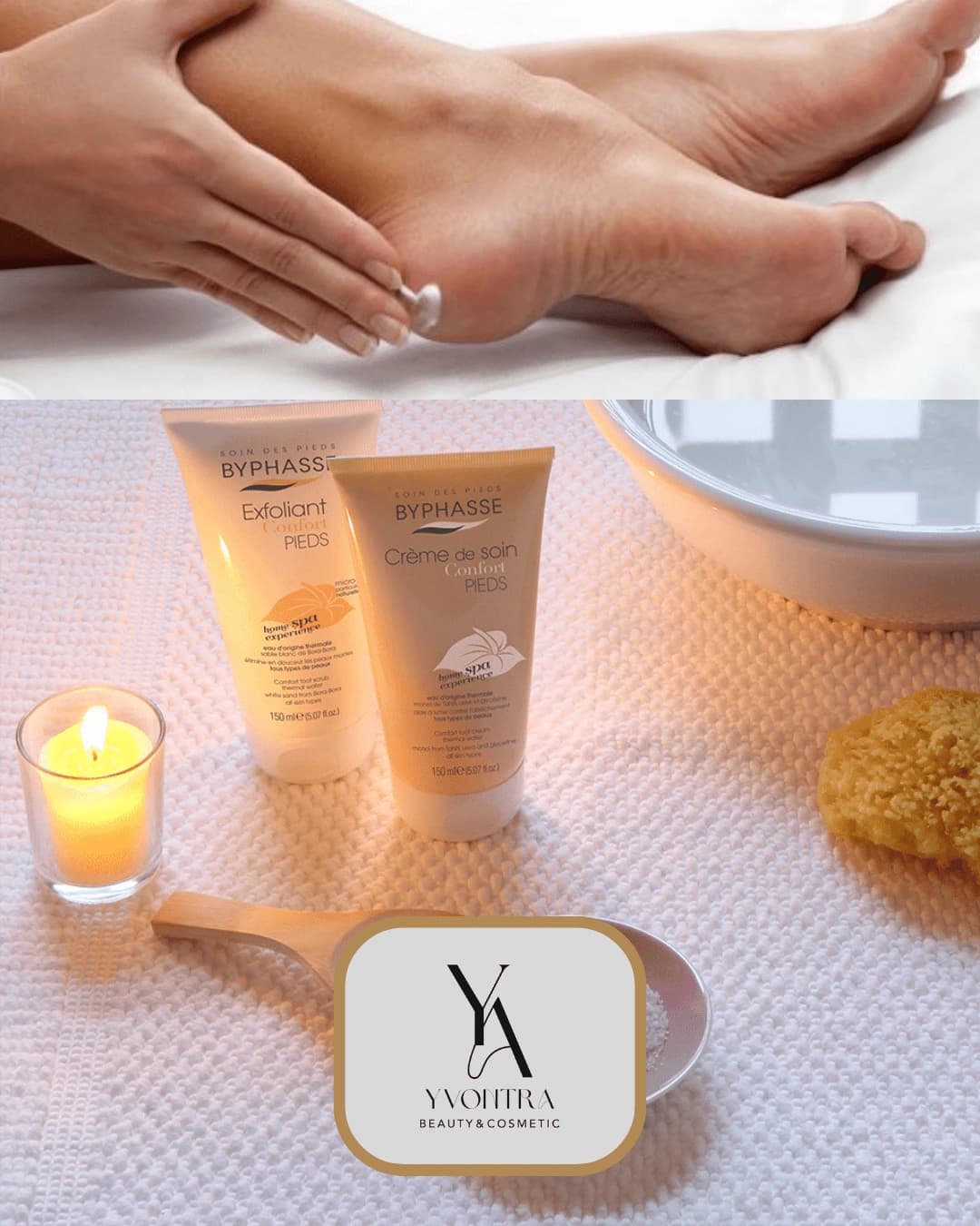 کرم ضد ترک پا بایفاس انواع پوست حجم 150 میل HOME SPA EXPERIENCE COMFORT FOOT CREAM — تصویر ۴