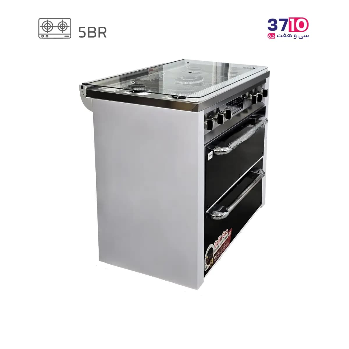 اجاق گاز طرح فر گلین گاز Galin Gas مدل Serlano 8052WH بدنه سفید رویه استیل دو درب — تصویر ۸