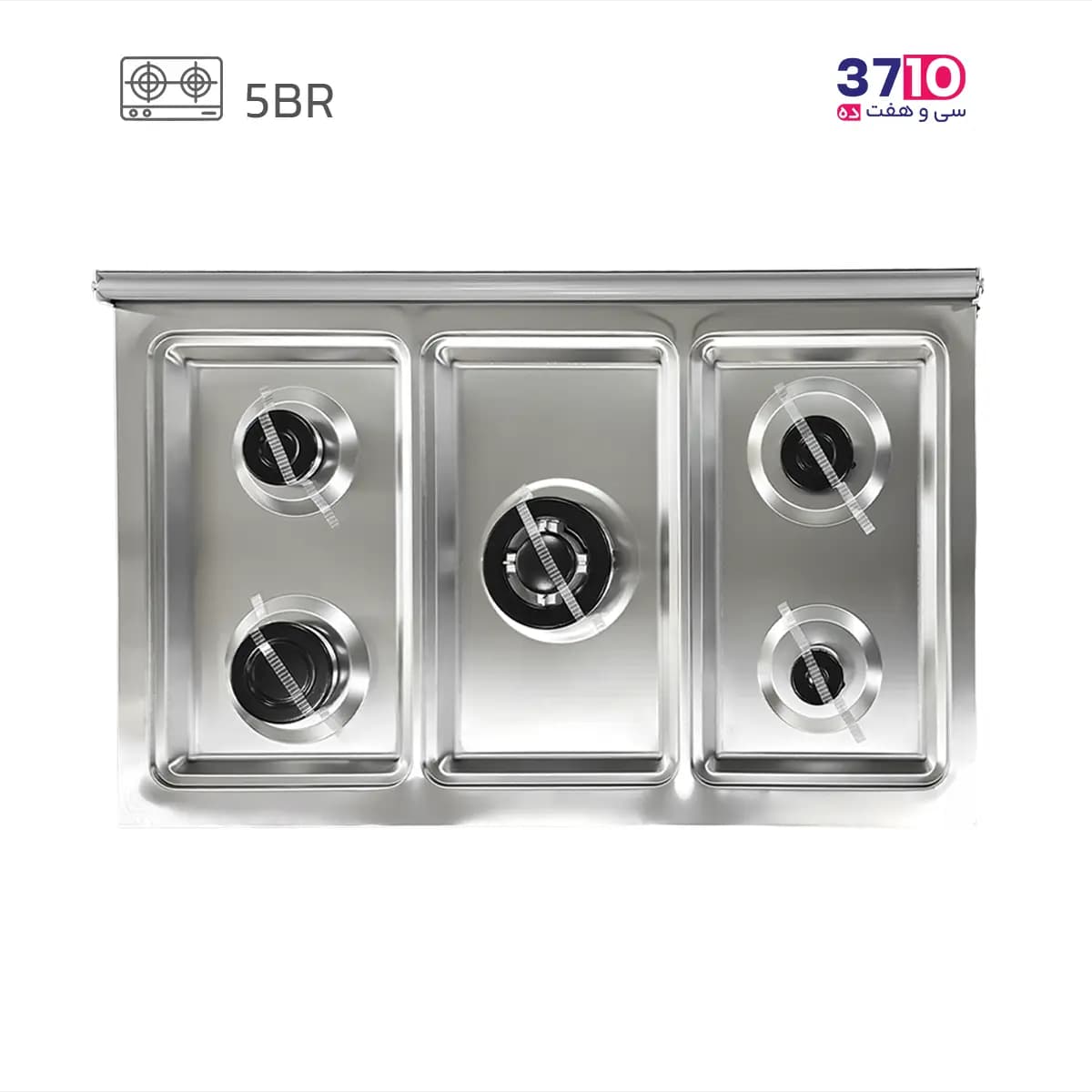 اجاق گاز طرح فر گلین گاز Galin Gas مدل Serlano 8052WH بدنه سفید رویه استیل دو درب — تصویر ۹