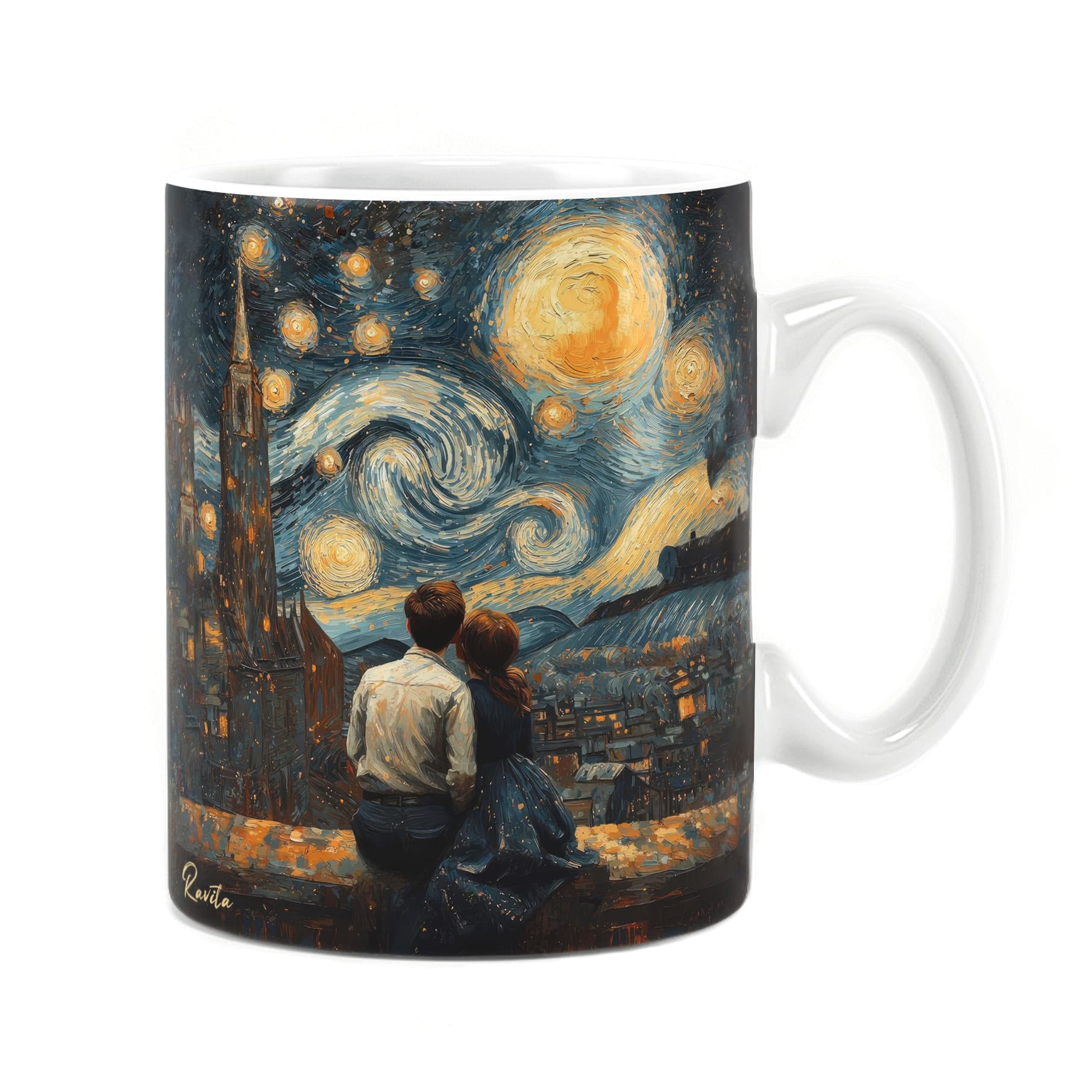 ماگ راویتا طرح عاشقانه ونگوک – Van Gogh Love کد 3816 — تصویر ۳