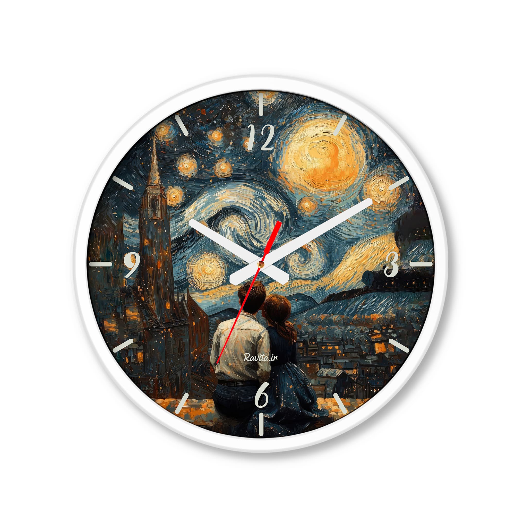 ساعت رومیزی دیواری راویتا طرح عاشقانه ونگوک – Van Gogh Love کد 3816 — تصویر ۵