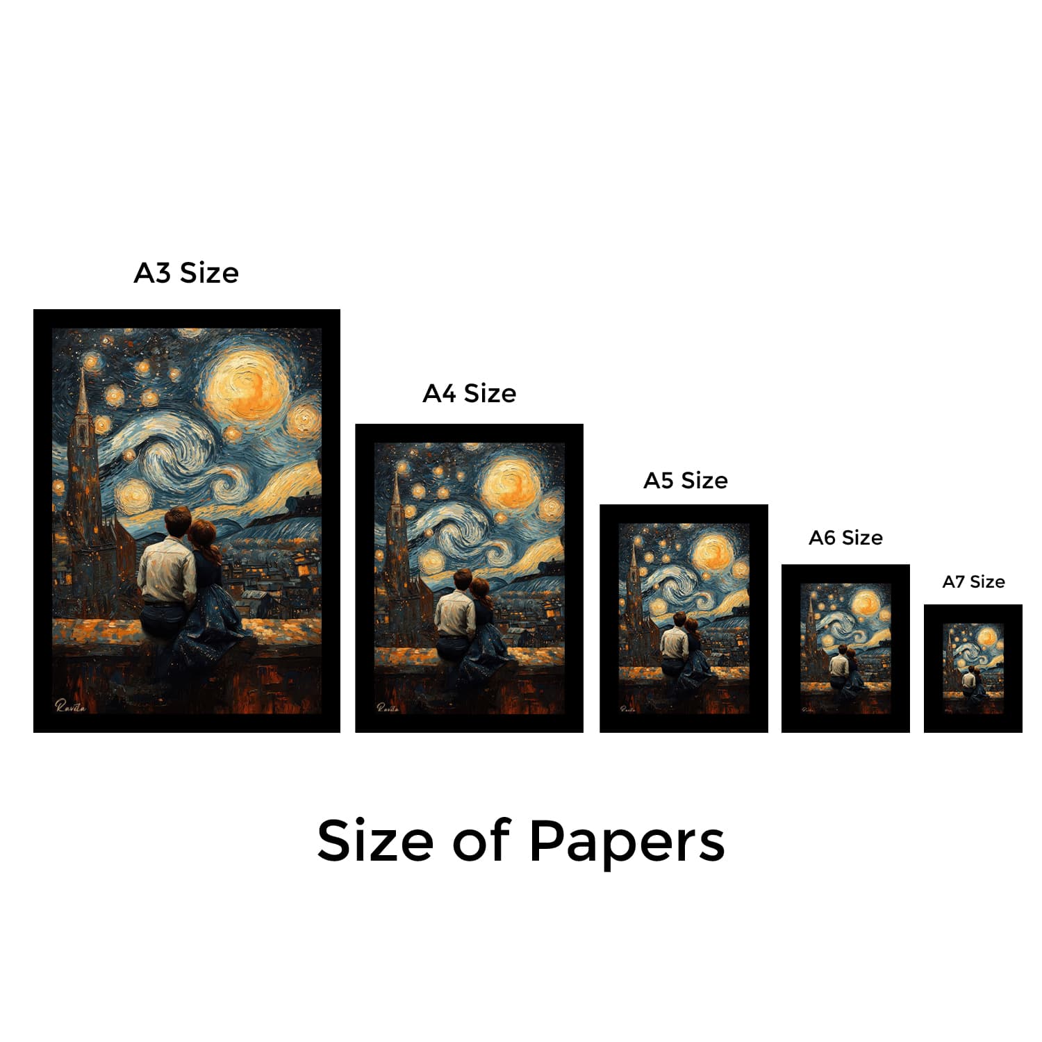 تابلو تکی راویتا طرح عاشقانه ونگوک – Van Gogh Love کد 3816 — تصویر ۸