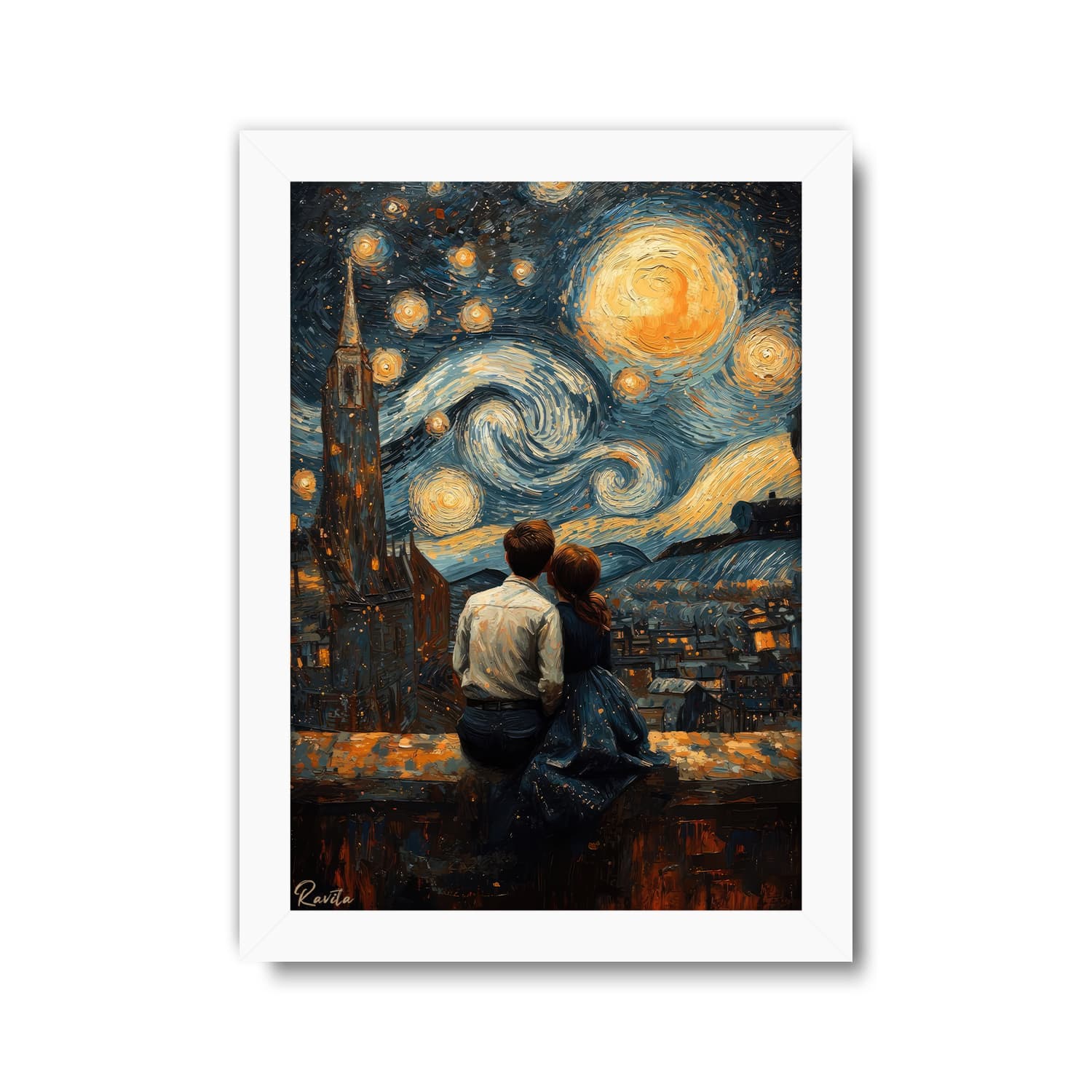 تابلو تکی راویتا طرح عاشقانه ونگوک – Van Gogh Love کد 3816 — تصویر ۵