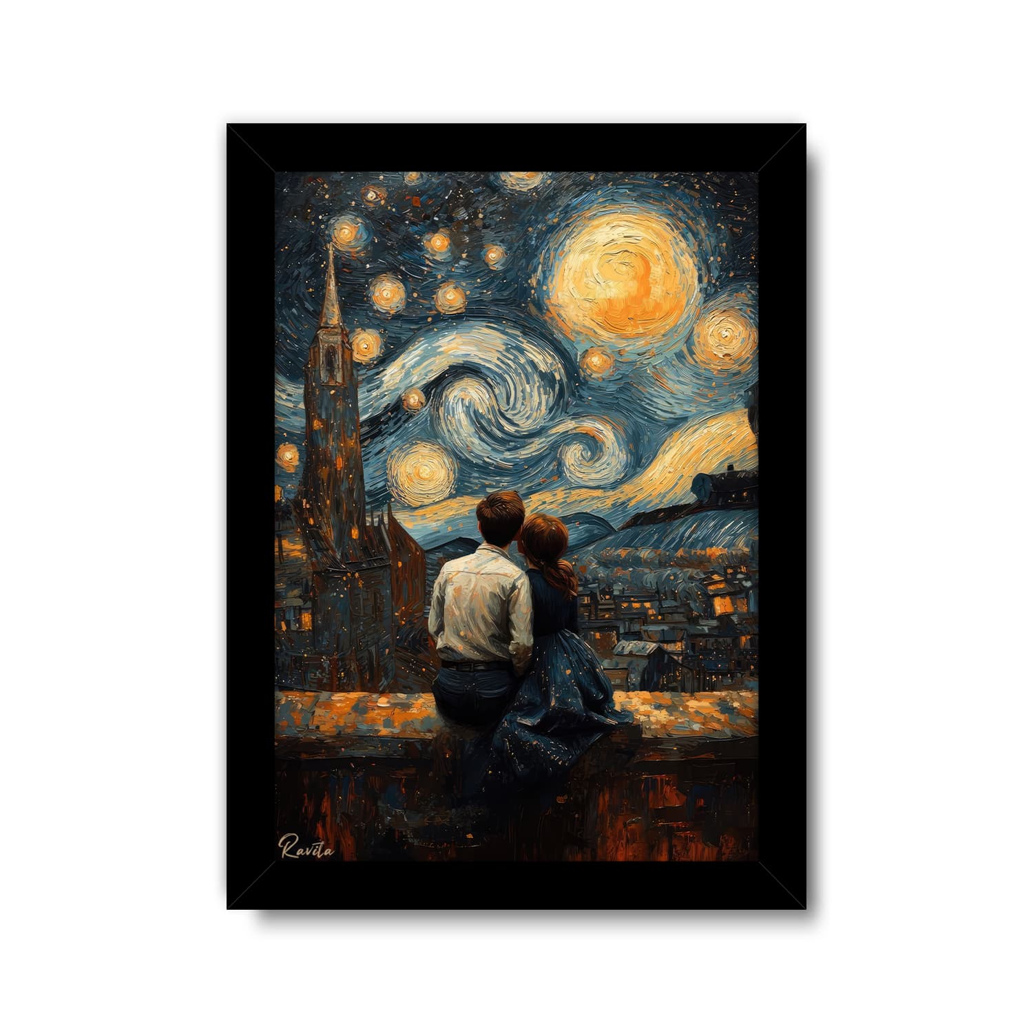 تابلو تکی راویتا طرح عاشقانه ونگوک – Van Gogh Love کد 3816 — تصویر ۷