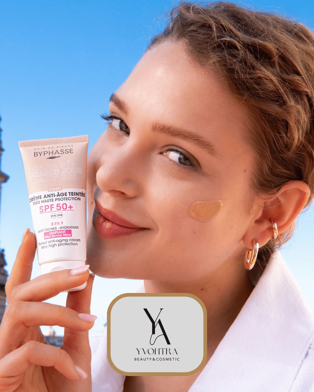 کرم ضد آفتاب رنگی لایت بایفاس انواع پوست 50 میل ANTI-AGING FACE CREAM SPF +50 TINTED LIGHT — تصویر ۲