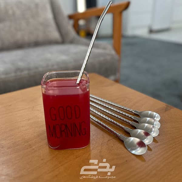 ني شربت پيچ استيل قاشق دار — تصویر ۵