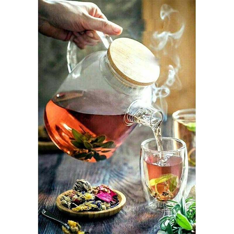 قوری پیرکس درب بامبو حجم 1500 — تصویر ۷