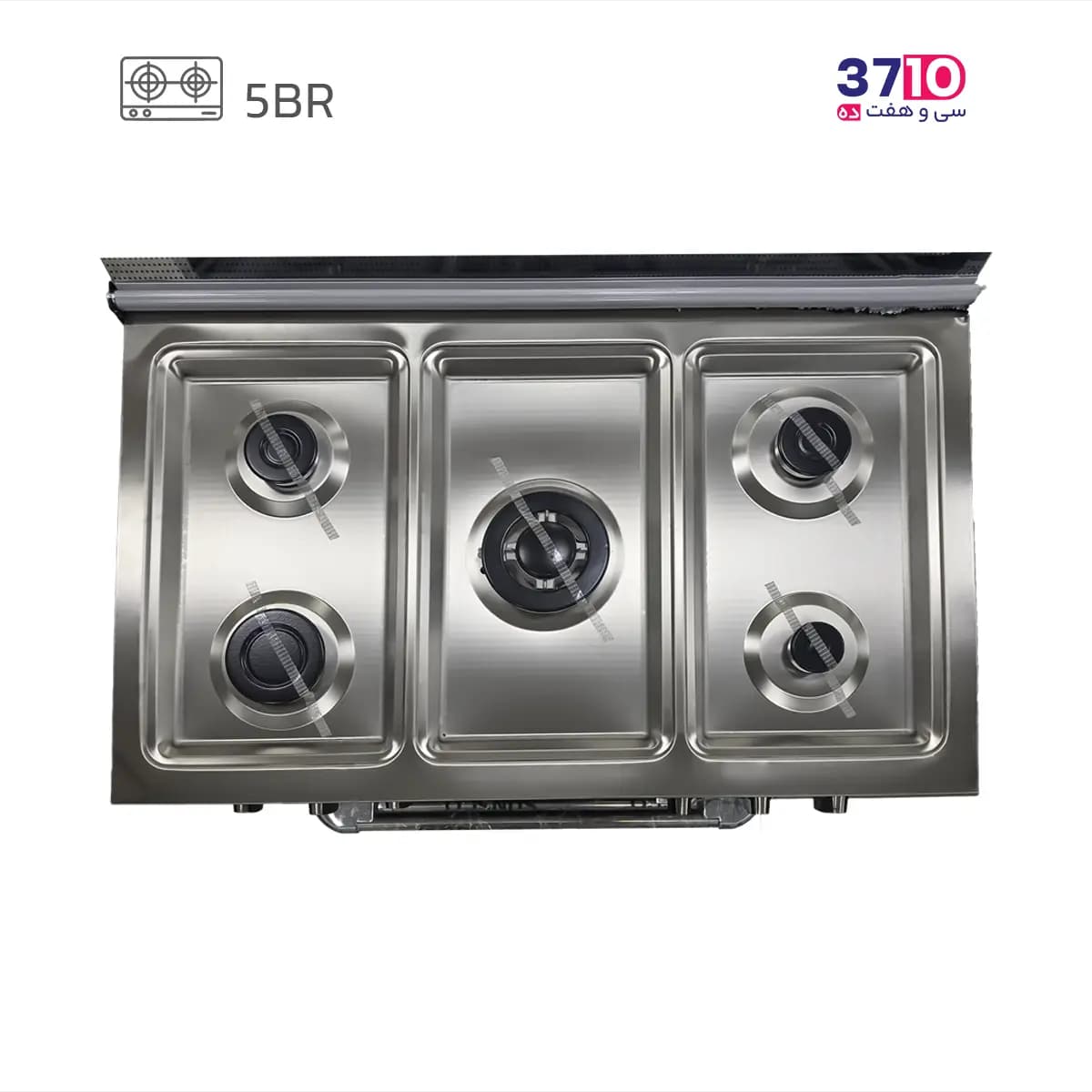 اجاق گاز طرح فر گلین گاز Galin Gas مدل Serlano 8052BL بدنه مشکی رویه استیل دو درب — تصویر ۳