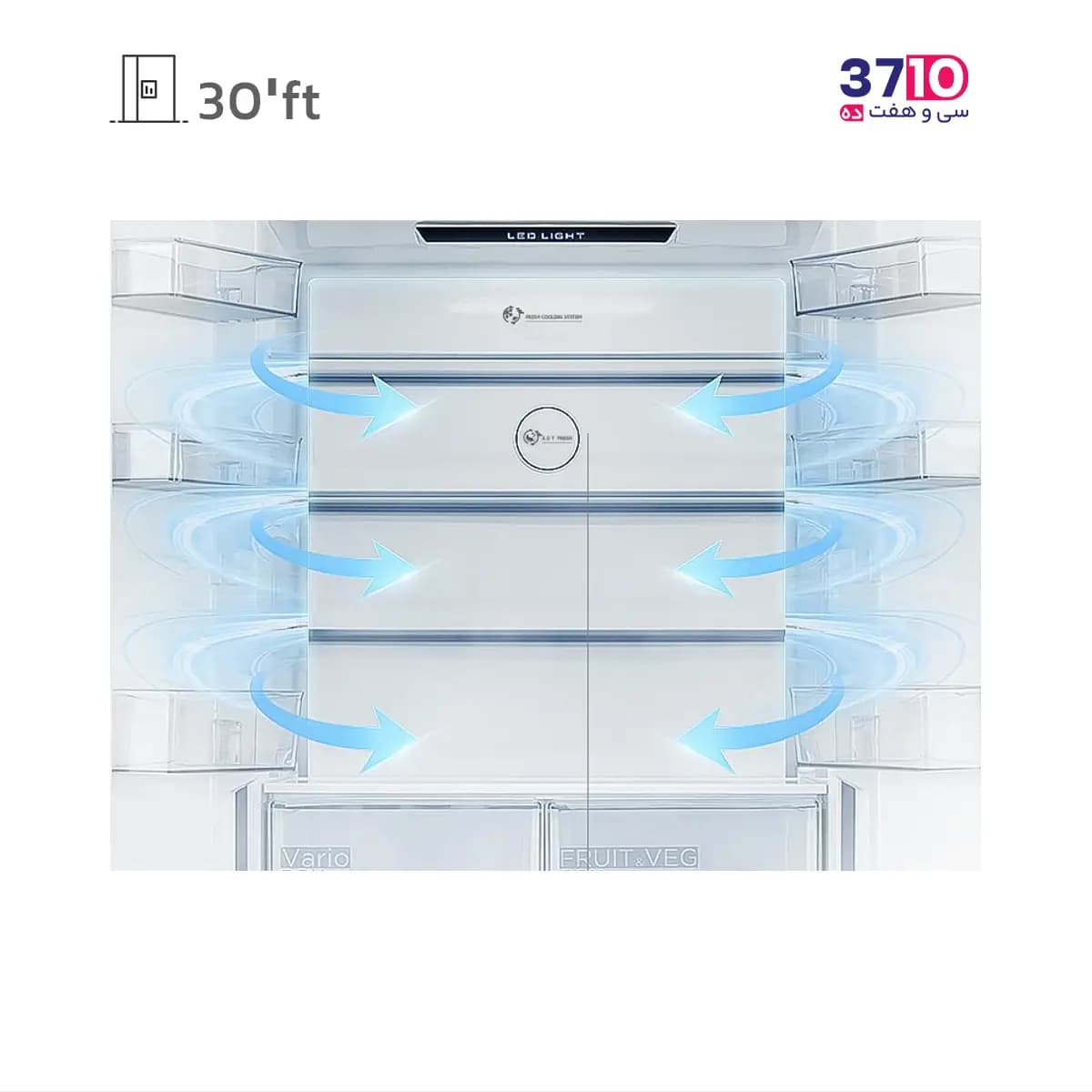 يخچال ساید بای ساید جی پلاس GPlus مدل GSS-R9515NS استیل — تصویر ۳
