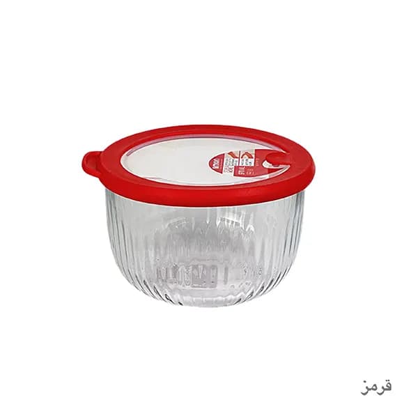 کاسه گرد شیشه ای دربدارشیاردار 970 میلی لیتر لیمون — تصویر ۴