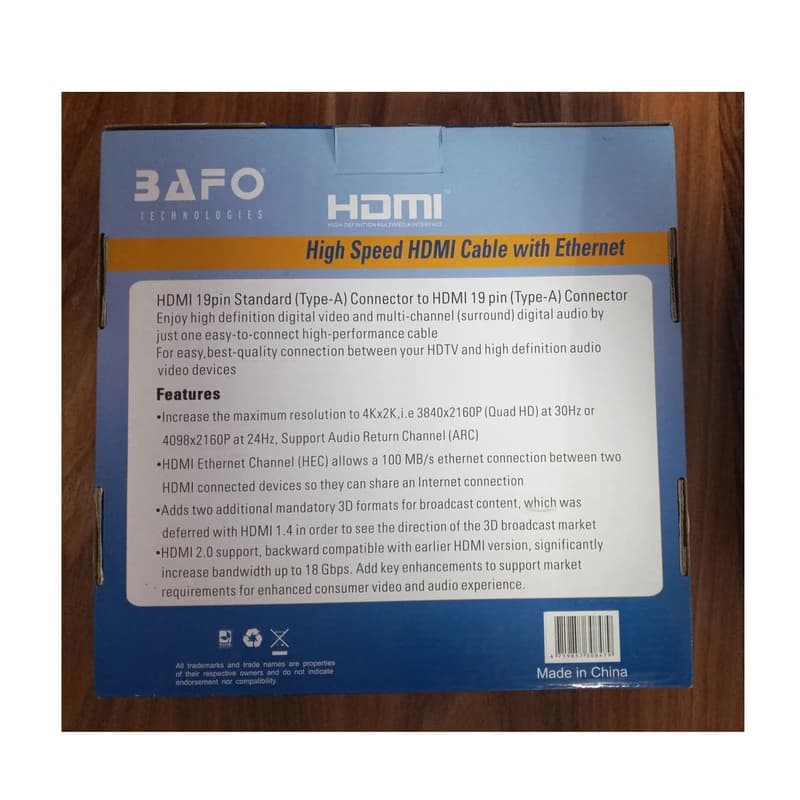 کابل HDMI V2.0 4K بافو BAFO به طول 15 متر — تصویر ۵
