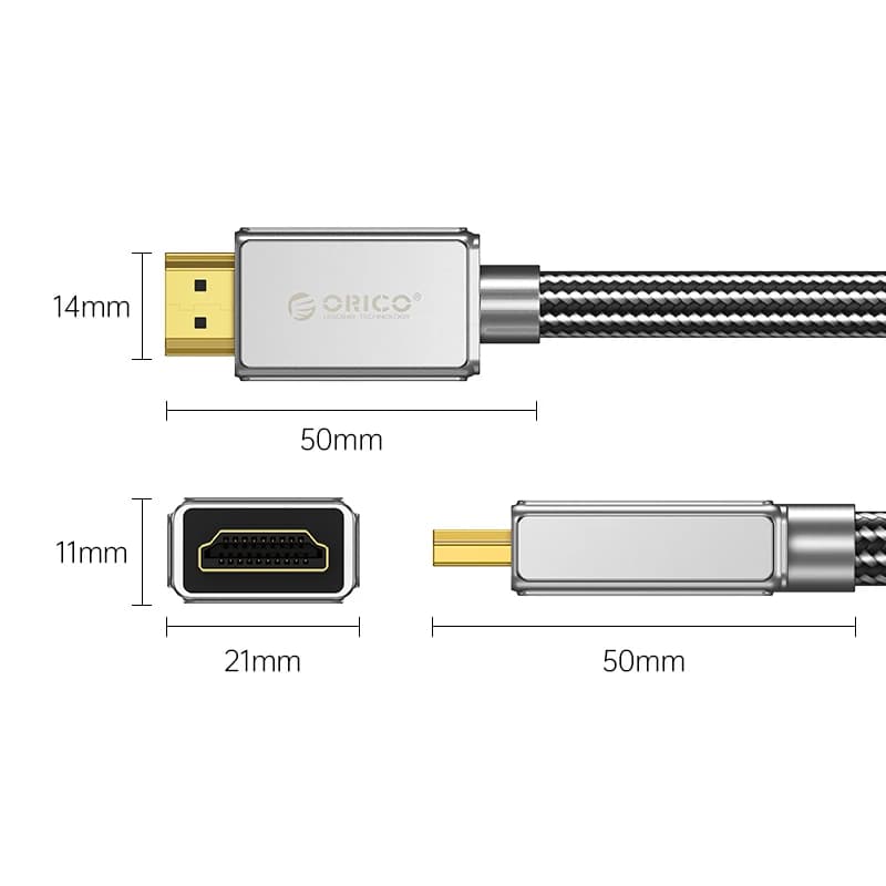 کابل HDMI V2.1 8K اوریکو ORICO H8CY-50 به طول 5 متر — تصویر ۷