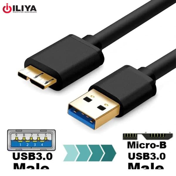 کابل هارد USB3.0 به Micro-B USB3 برند دی نت d-net طول 1.5 — تصویر ۹