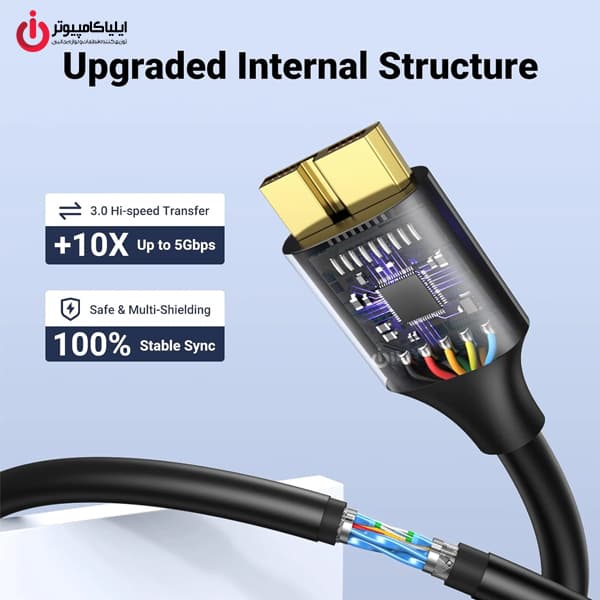 کابل دیتا هارد یوگرین مدل UGREEN US130-60529 به طول 1 متر — تصویر ۷