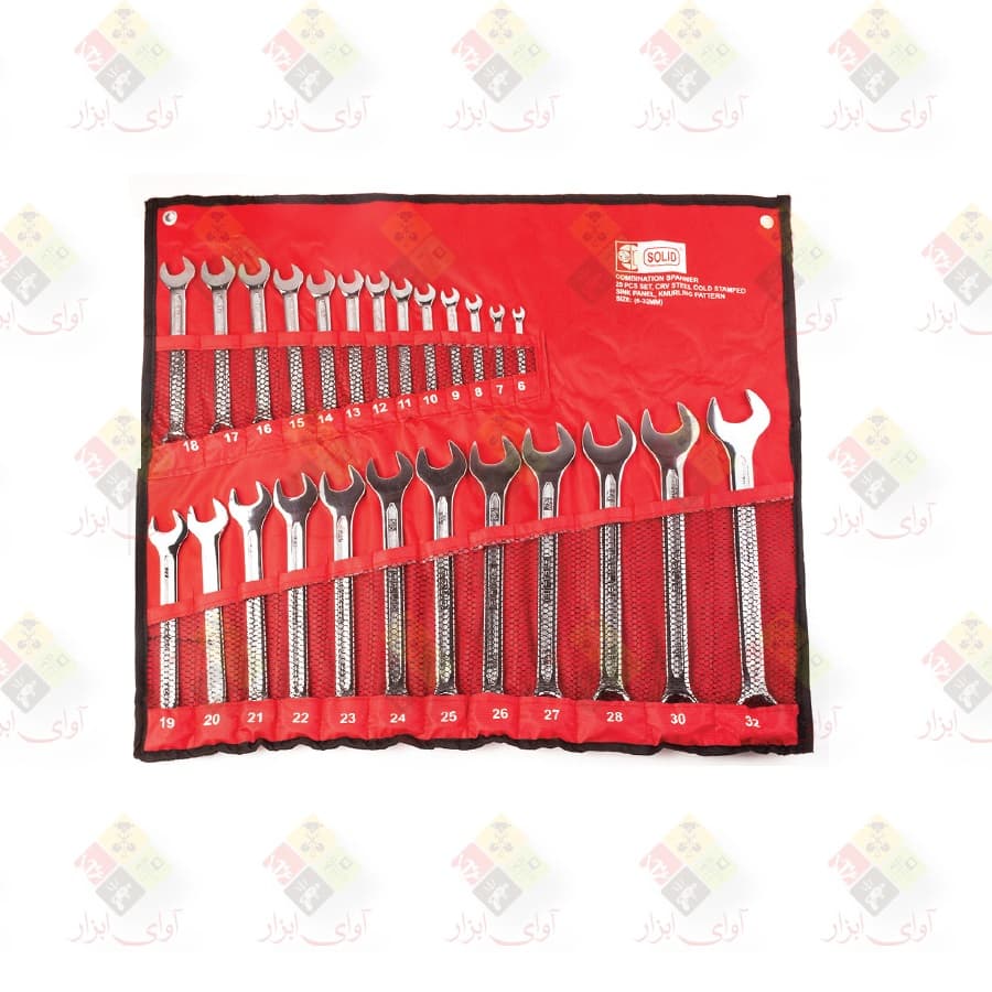 آچار یکسر تخت و رینگ 25 پارچه 6 الی 32 میلیمتر SOLID کد D3113-6-32/25P — تصویر ۴