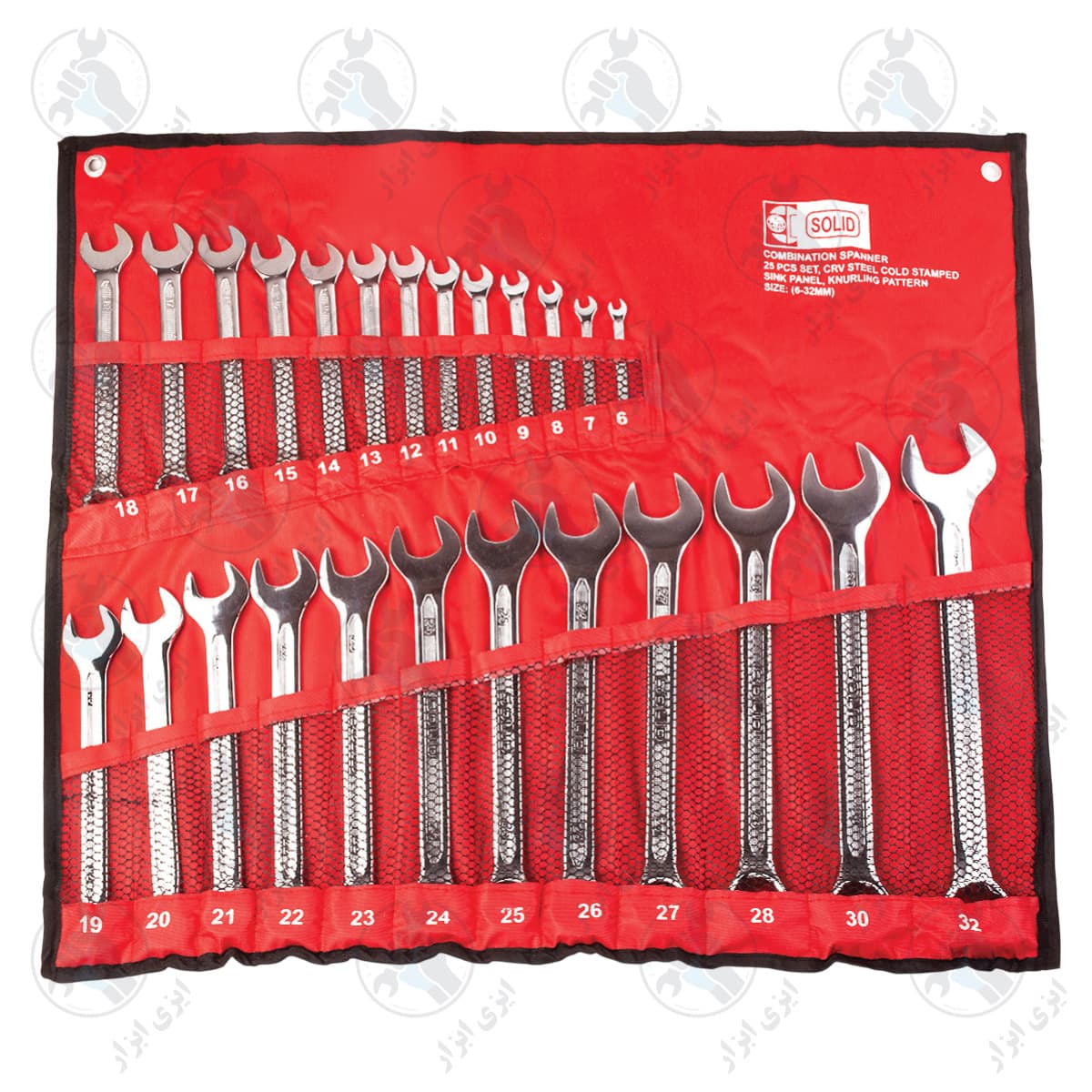 آچار یکسر تخت و رینگ 25 پارچه 6 الی 32 میلیمتر SOLID کد D3113-6-32/25P