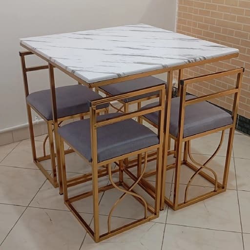 میز ناهارخوری ۴ نفره فلزی کمجا مربع — تصویر ۶