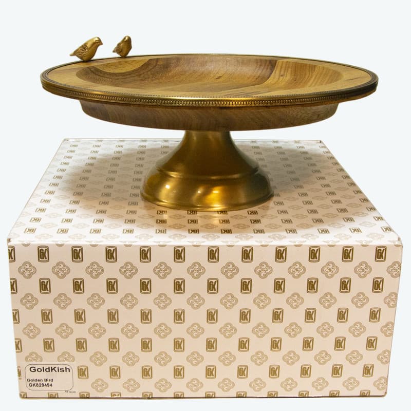 میوه خوری چوبی برنجی گلدکیش Golden Bird کد GK829494 — تصویر ۶