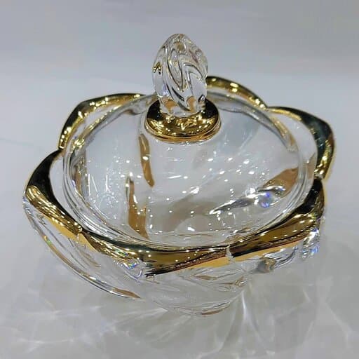 قندان لب طلا اصلی مدل اسکوئر کد QlG2306 — تصویر ۲