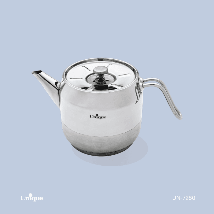 کتری قوری استیل لوله دار کلاسیک تک دسته یونیک کد UN-7280 — تصویر ۲