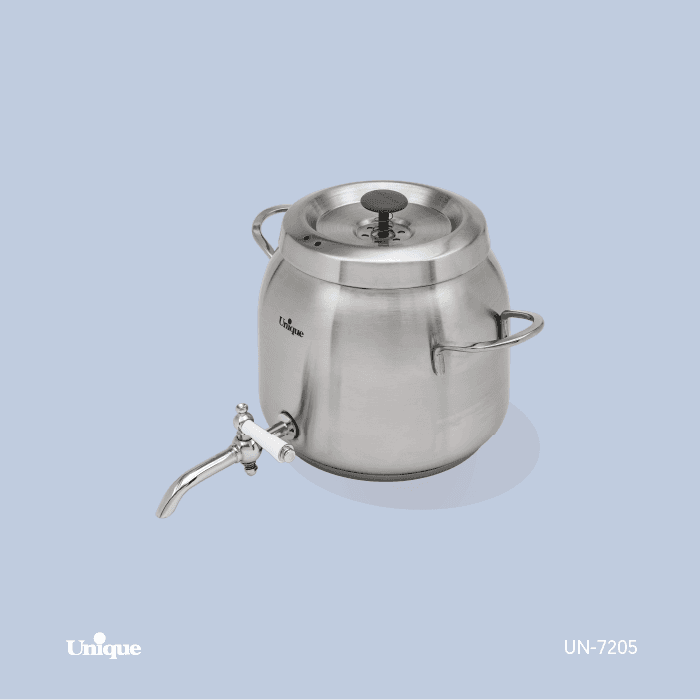 کتری قوری 4.5 لیتر استیل شیردار یونیک کد UN-7205 — تصویر ۴